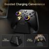imageEasySMX D05 PC Controller  Enhanced Wireless Bluetooth Pro Controller with Charging DockHall SensorRGB Lighting  No Stick Drift No Dead Zone  Work for Windows PC Android Steam and SwitchBlack