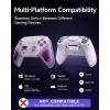 imageEasySMX D10 PC Controller  Elite Wireless Bluetooth Pro Controller with TMR Joystick DualMode Triggers ampamp Full Mechanical Buttons 1000Hz Polling Rate RGB Lighting for PCSwitchAndroidiOSpurple