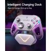 imageEasySMX D10 PC Controller  Elite Wireless Bluetooth Pro Controller with TMR Joystick DualMode Triggers ampamp Full Mechanical Buttons 1000Hz Polling Rate RGB Lighting for PCSwitchAndroidiOSpurple