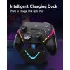 imageEasySMX D10 Wireless Game Controller  TMR AntiDrift Joysticks DualMode Triggers 1000Hz Polling Mechanical Buttons RGB  Bluetooth Gamepad for PCSwitchSwitch2iOSAndroid with Charging DockBlack