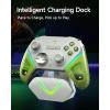imageEasySMX D10 Wireless Game Controller  TMR AntiDrift Joysticks DualMode Triggers 1000Hz Polling Mechanical Buttons RGB  Bluetooth Gamepad for PCSwitchSwitch2iOSAndroid with Charging DockGreen