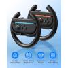 imageEasySMX Steering Wheels for Switch 2ampamp1 Console JoyCons 2 Pack Racing Wheels for Mario Kart 98 Deluxe Switch 2 Steering Wheel for Joycon 2Joycon Remote Controller Race Accessories 2X Black