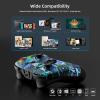 imageEasySMX Switch Controllers Wireless Switch Pro Controller for SwitchSwitch LiteSwitch OLEDPCiOSAndroidSwitch Remote Gamepad with LED LightProgrammableVibrationTurboWakeupGraffitiBlue Graffiti