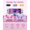 imageEasySMX T37 Switch Controller Wireless Switch Pro Controller for SwitchSwitch LiteSwitch OLED Wireless Remote Gamepad with Joystick Adjustable Dual Turbo Vibration Ergonomic NonSlipPink