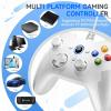 imageEasySMX Wired Gaming ControllerPC Game Controller Joystick with DualVibration Turbo and Trigger Buttons for Windows PC PS3 Android TV BoxTeslaBlack9100Pro white
