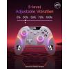 imageEasySMX X20 Wireless Gaming Controller with RGB Backlit 2Stage Hall Effect Stick 1000Hz Polling Rate 6Axis Gyro on MultiPlatform Mech Buttons Compatible with PCSwitchSteamAndroidwhitewireless
