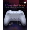 imageEasySMX X20 Wireless Gaming Controller with RGB Backlit 2Stage Hall Effect Stick 1000Hz Polling Rate 6Axis Gyro on MultiPlatform Mech Buttons Compatible with PCSwitchSteamAndroidwhitewireless