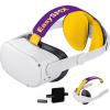 imageEasySMX Q20 Headset Strap for Quest 2  Accessories for Quest 2  Lite Design for Improved Comfort Support Heat Dissipating Materials Rebust Side Straps Easy to Install  Power Bank Strap Includedpurple