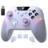 imageEasySMX X20 Wireless Gaming Controller with RGB Backlit 2Stage Hall Effect Stick 1000Hz Polling Rate 6Axis Gyro on MultiPlatform Mech Buttons Compatible with PCSwitchSteamAndroidwhitewireless
