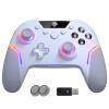 imageEasySMX X20 Wireless PC Controller with 4 Back Paddles Hall Joysticks DualMode Triggers 1000Hz Polling RGB 1000mAh  BluetoothUSB Gaming Controller for PCSwitchSteamAndroidNebula Frost with Thumb Grips