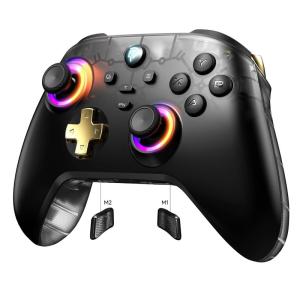 imageEasySMX D05 PC Controller  Enhanced Wireless Bluetooth Pro Controller with Charging DockHall SensorRGB Lighting  No Stick Drift No Dead Zone  Work for Windows PC Android Steam and SwitchBlackSemitransparent