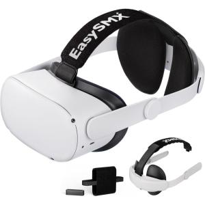 imageEasySMX Q20 Headset Strap for Quest 2  Accessories for Quest 2  Lite Design for Improved Comfort Support Heat Dissipating Materials Rebust Side Straps Easy to Install  Power Bank Strap Included