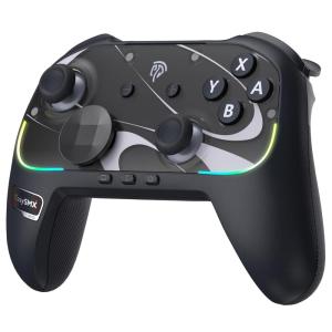 imageEasySMX S10 Switch 2 ControllerOne Key Wakeup Switch 2 Pro Controller with 6 Axis Gyro NFC Function TMR AntiDrift Joystick HD Rumble Swappable DPad ampamp Faceplateblackblack