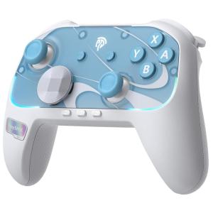 imageEasySMX S10 Switch 2 ControllerOne Key Wakeup Switch 2 Pro Controller with 6 Axis Gyro NFC Function TMR AntiDrift Joystick HD Rumble Swappable DPad ampamp Faceplateblackwhite blu