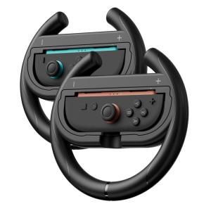 imageEasySMX Steering Wheels for Switch 2ampamp1 Console JoyCons 2 Pack Racing Wheels for Mario Kart 98 Deluxe Switch 2 Steering Wheel for Joycon 2Joycon Remote Controller Race Accessories 2X Black