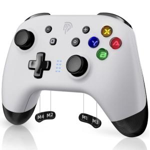 imageEasySMX Switch Controllers Wireless Switch Pro Controller for SwitchSwitch LiteSwitch OLEDPCiOSAndroidSwitch Remote Gamepad with LED LightProgrammableVibrationTurboWakeupGraffitiWhite