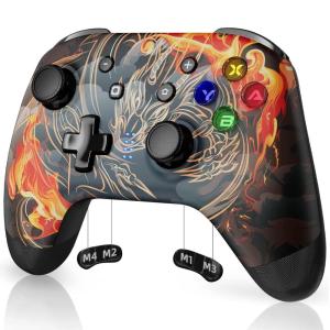imageEasySMX Switch Controllers Wireless Switch Pro Controller for SwitchSwitch LiteSwitch OLEDPCiOSAndroidSwitch Remote Gamepad with LED LightProgrammableVibrationTurboWakeupGraffitiRed Dragon