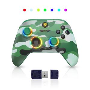 imageEasySMX X15 PC Controller  Enhanced Wireless Bluetooth Controller with Hall JoysticksHall TriggersRGB Lighting  No Stick Drift No Dead Zone  Work for Windows PC Android Steam and Switchgreen