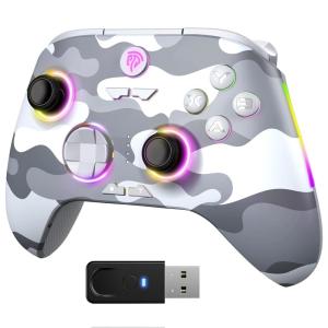 imageEasySMX X20 Wireless Gaming Controller with RGB Backlit 2Stage Hall Effect Stick 1000Hz Polling Rate 6Axis Gyro on MultiPlatform Mech Buttons Compatible with PCSwitchSteamAndroidGray