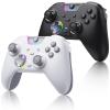 imageEasySMX X05 Pro Wireless PC Controller 2Pack Black ampamp White  2 Player Gamepad Set with Hall Joysticks Impulse Triggers Bluetooth24GWired for Windows PC Gaming Android iOS