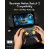 imageEasySMX S10 Lite Switch 2 Controller Wireless Controller with OneKey WakeUp C Button Turbo 9Axis Motion Glide Hall Joysticks 2 Back Buttons HD Rumble for Switch 2SwitchPCiOSAndroidBlack