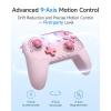 imageEasySMX S10 Lite Switch 2 Controller Wireless Controller with OneKey WakeUp C Button Turbo 9Axis Motion Glide Hall Joysticks 2 Back Buttons HD Rumble for Switch 2SwitchPCiOSAndroidPink