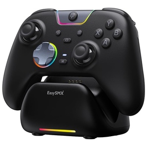 image:imageEasySMX X05Pro Wireless PC Gaming Controller with Smart Charging Dock  Full Quiet Buttons DualStage Linear Triggers 8Way DPad Programmable Buttons Hall Effect Joysticks 1000mAh Long Battery Life 1000Hz Polling Rate Compatible with PCSwitchAndroidiOS Whiteblack